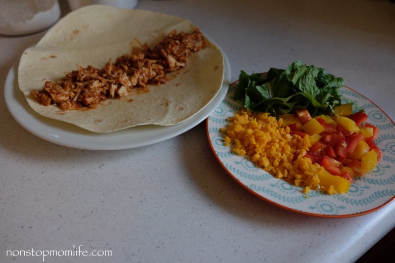 Easy BBQ chicken wrap